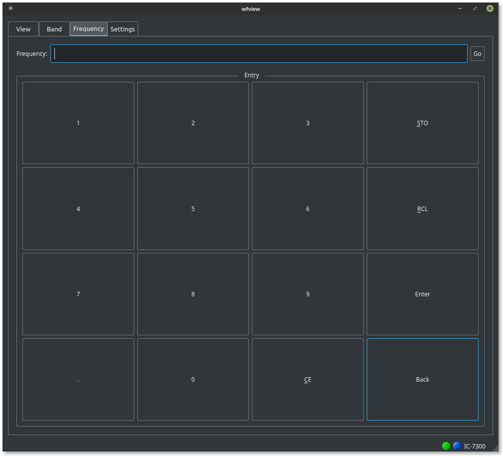 frequency tab of wfview