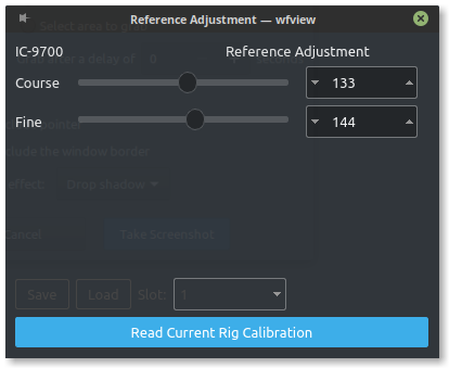 Reference Adjustment window