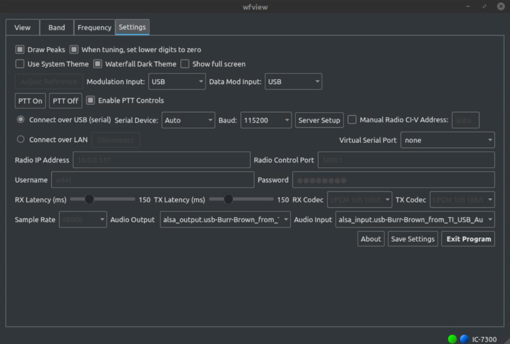 wfview server settings