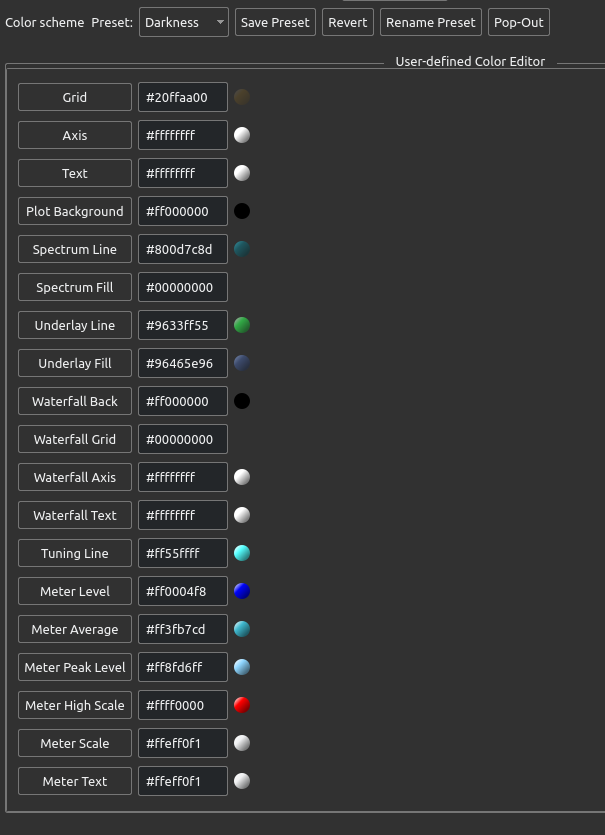 User-defined Color Editor