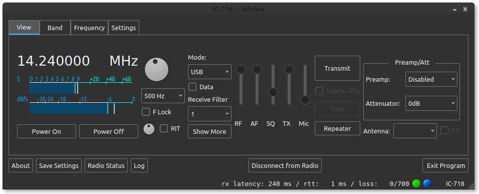 wfview IC-718 client side