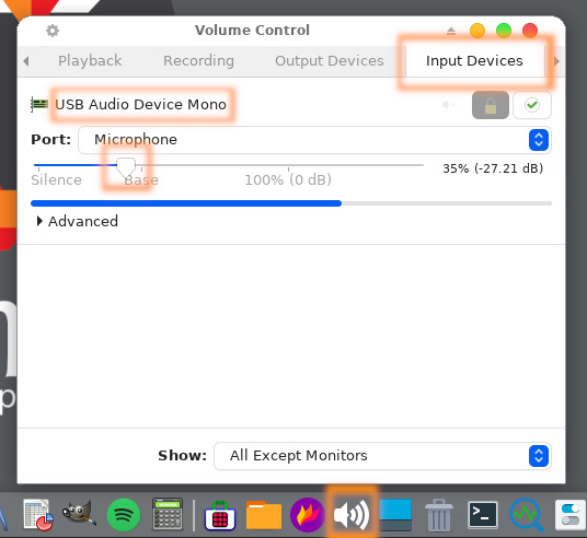 xfce audio mixer