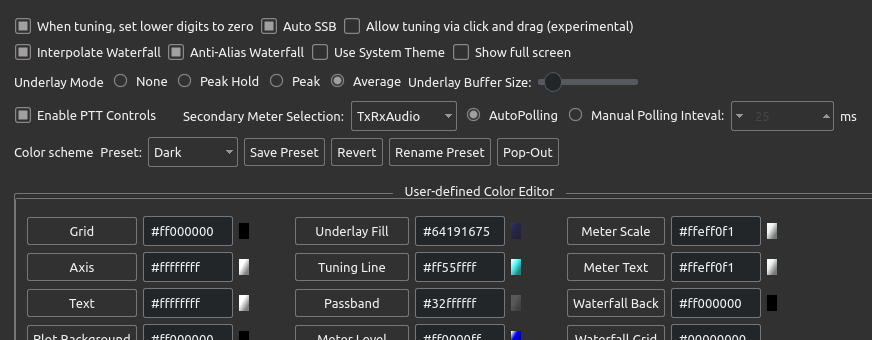 wfview user interface settings