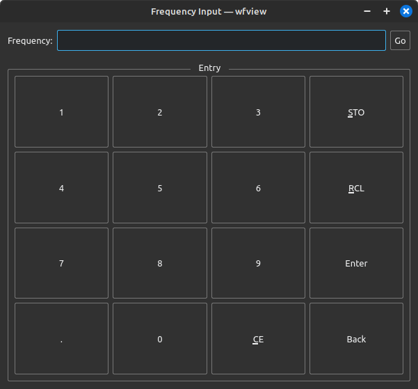 Frequency Input Window of wfview