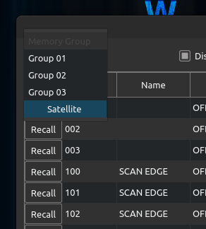 memory editor group selection with Satellite