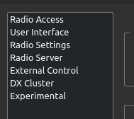 wfview setting categories